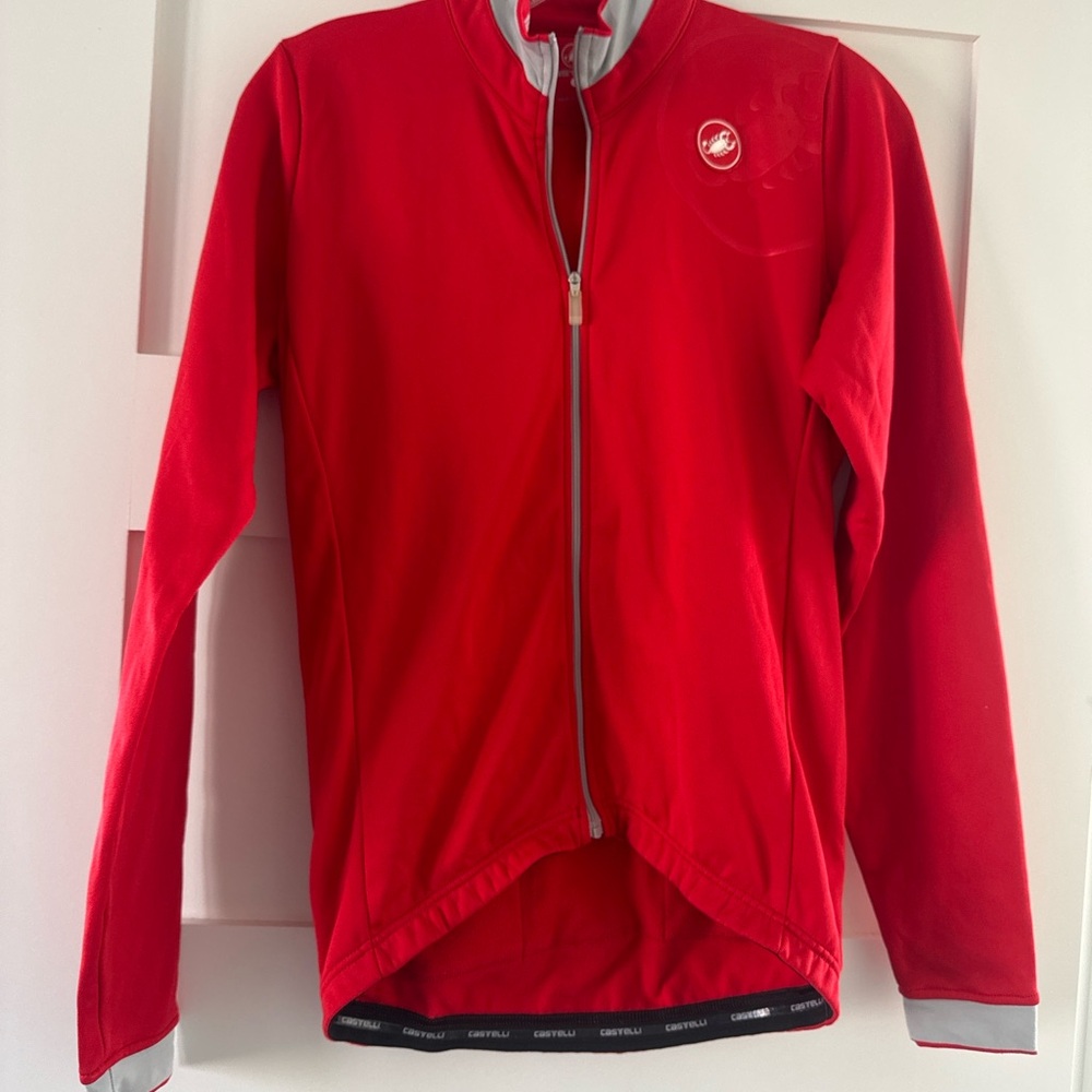 Red and Gray Sweatshirt with Streamlined Design
